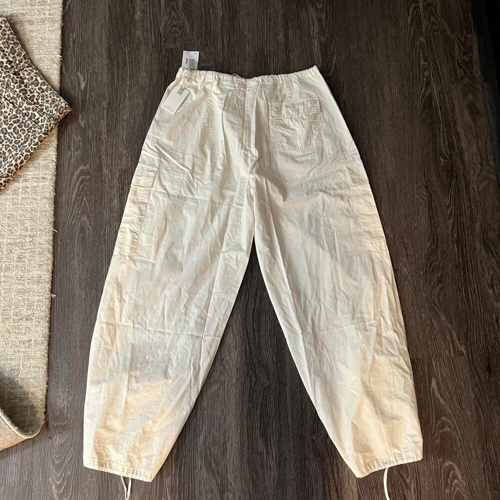 Good American Parachute Pants M White Cargo Wide Leg Y2K Streetwear - Picture 7 of 8